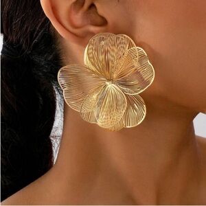 Gold Filigree Floral Couture Earrings